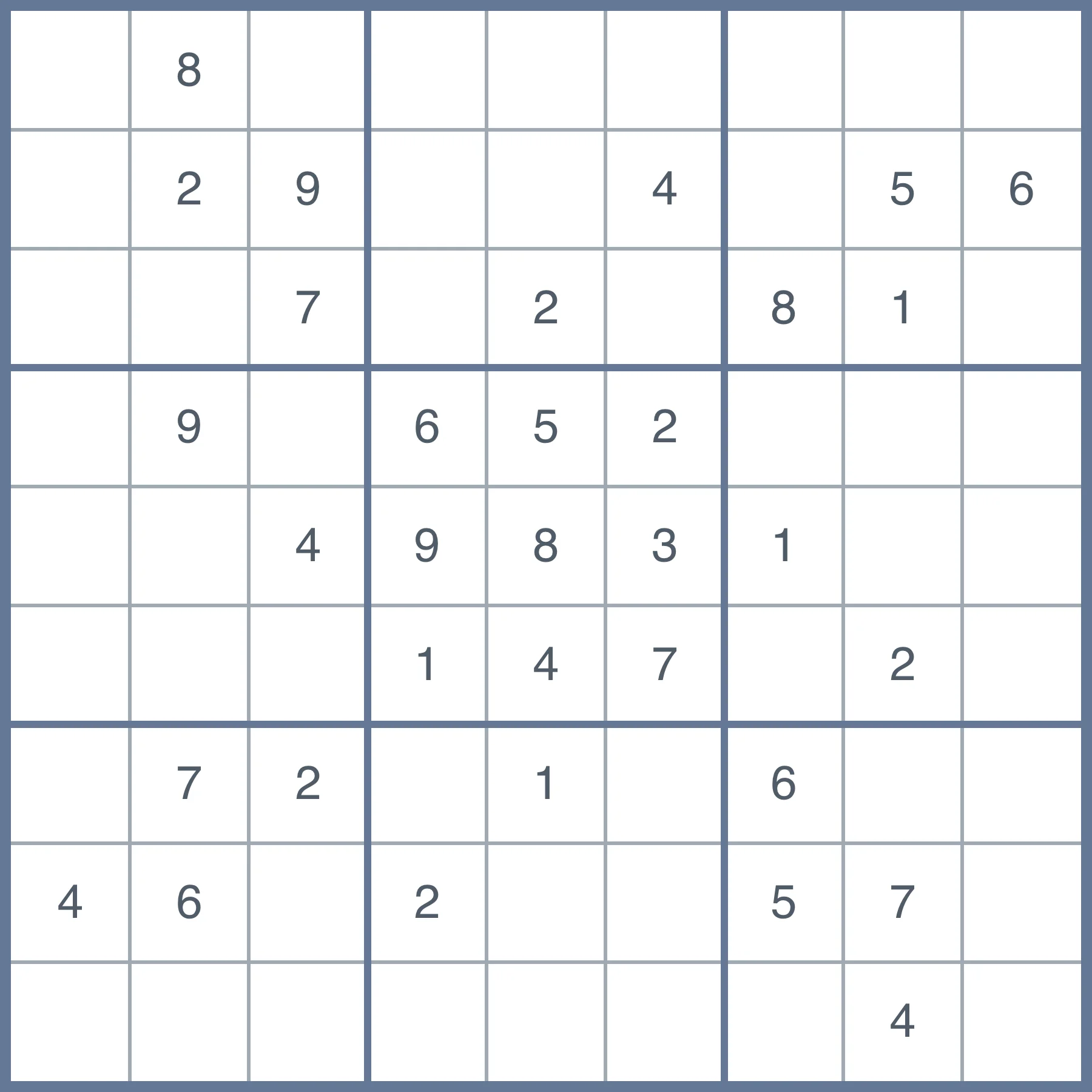 Completed sudoku board