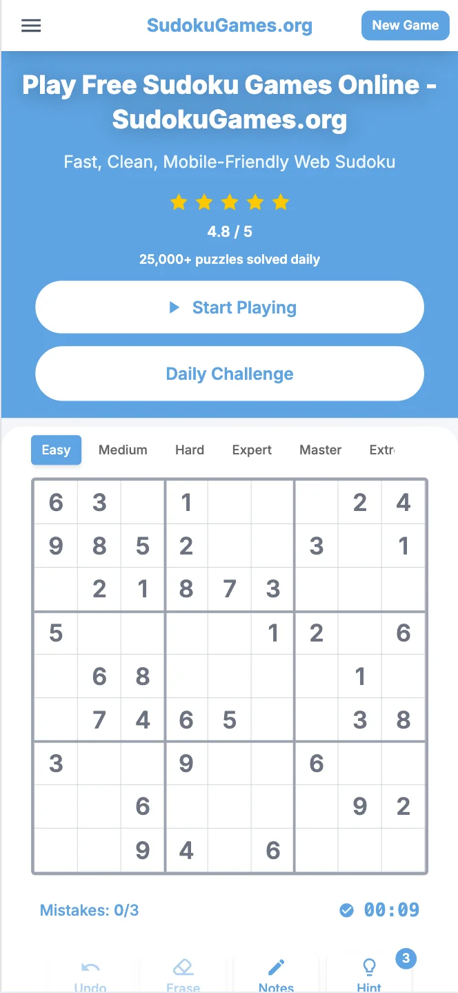 sudokugames Mobile Screenshot