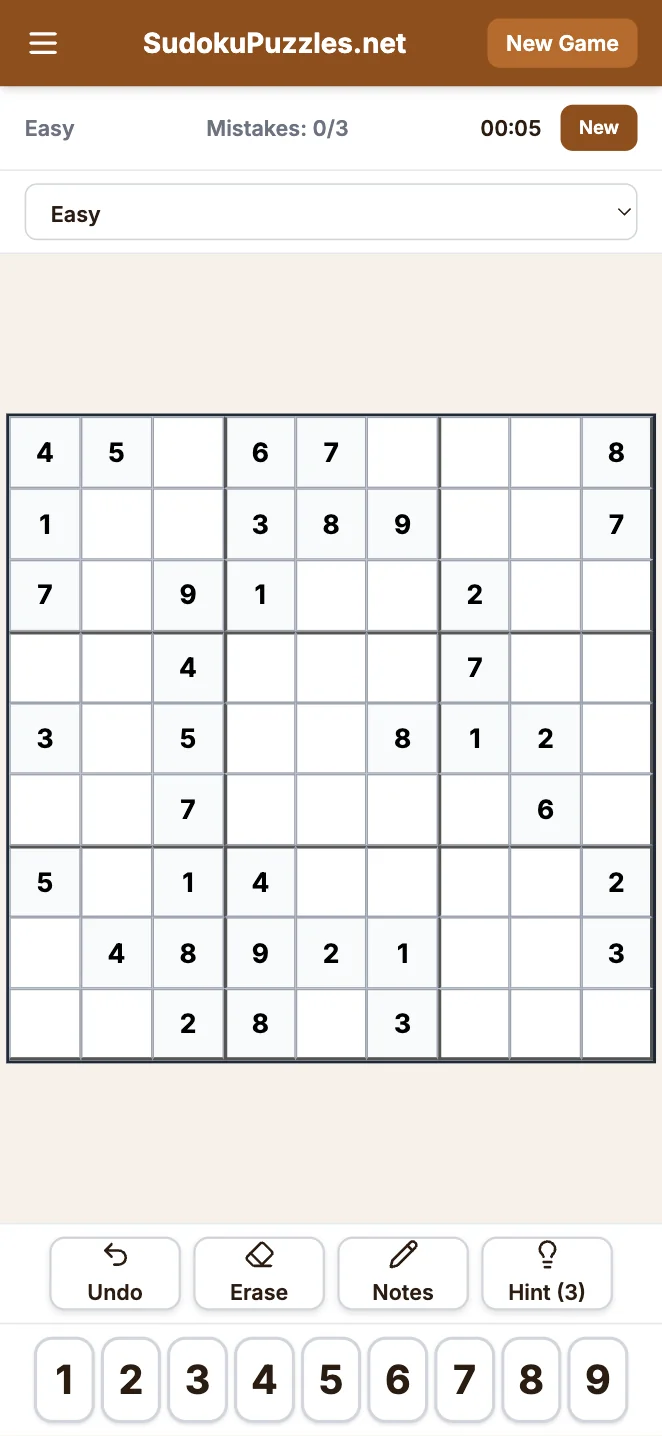 sudokupuzzles Mobile Screenshot